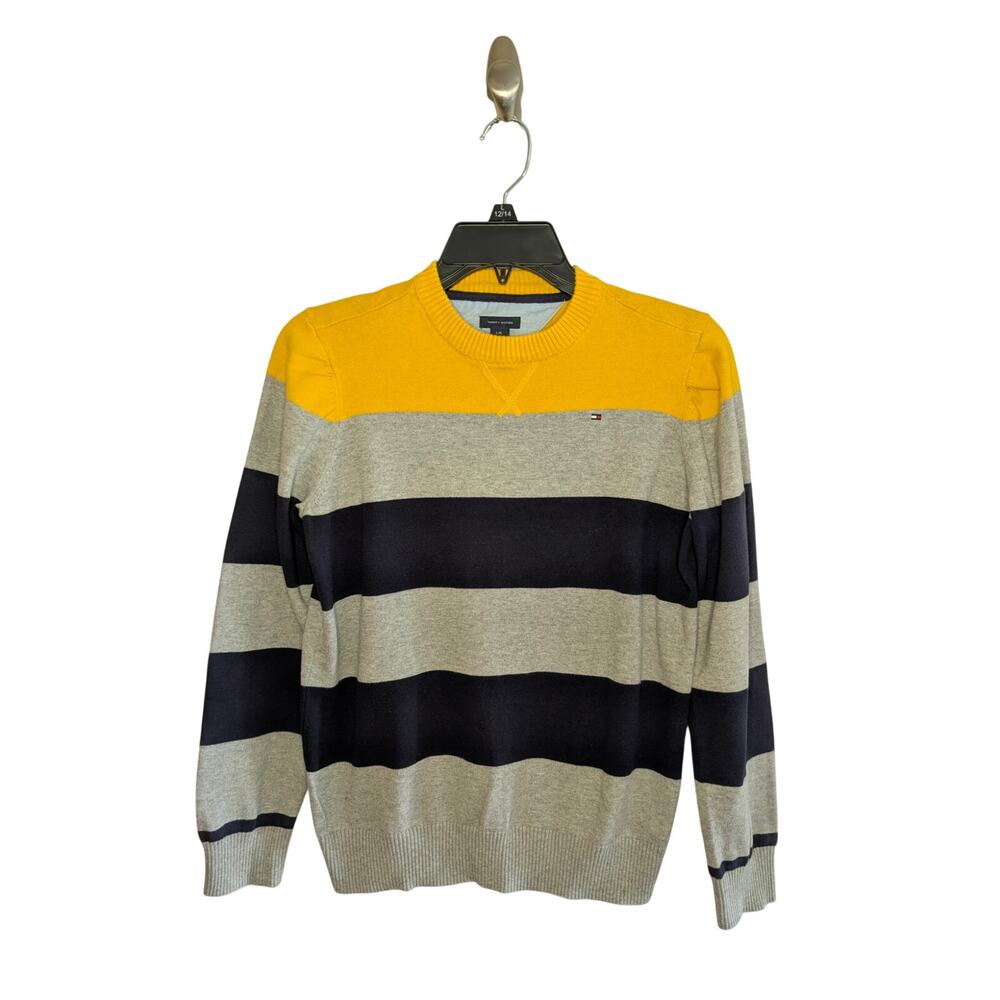 Tommy Hilfiger Girls Tops, L/S Striped Crewneck Pullover Sweater, L(16/18)